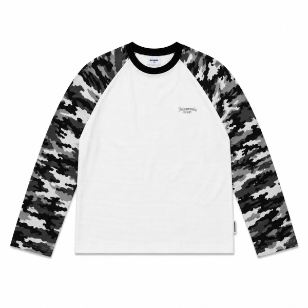 [NEW ARRIVAL] Áo Thun Tay Dài Raglan Camo Cotton Waffle Form Boxy Unisex - TS082