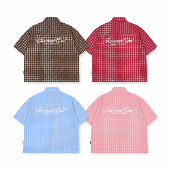 Áo Sơ Mi Caro Thêu Form Boxy Nam Nữ Unisex INSOMNIA - TS056