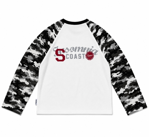 [NEW ARRIVAL] Áo Thun Tay Dài Raglan Camo Cotton Waffle Form Boxy Unisex - TS082