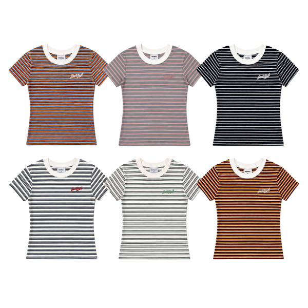 [NEW ARRIVAL] Áo Thun Baby Tee Cotton Sọc Thêu Logo INSOMNIA  - TS081