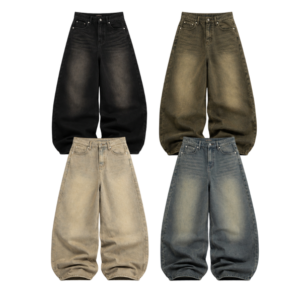 Quần Jean Wash INSOMNIA Ống Suông Rộng Unisex - PS020