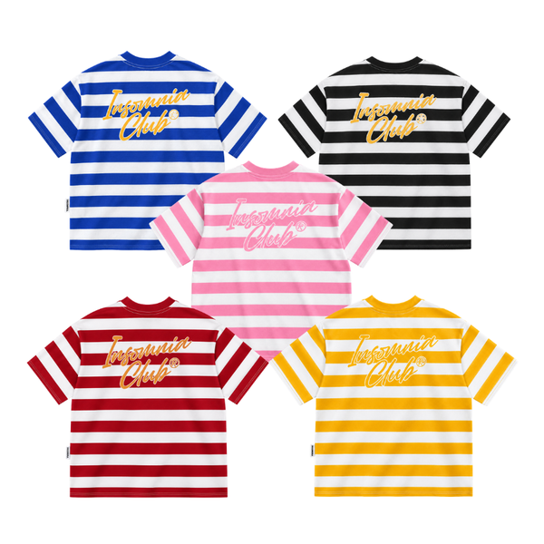 [NEW ARRIVAL] Áo Thun Sọc Thêu Đắp Chữ INSOMNIA Form Boxy Unisex - TS059