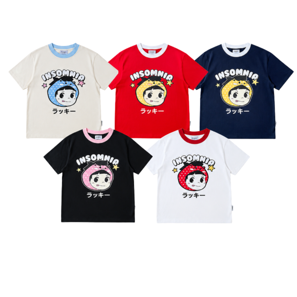 [NEW ARRIVAL] Áo Thun Boxy Phối Cổ Lucky Girl INSOMNIA CLUB 250Gsm Cotton - TS068