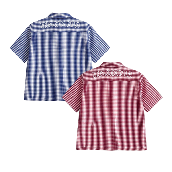 [NEW ARRIVAL] Áo Sơ Mi Caro Thêu Form Boxy Nam Nữ Unisex Thêu Viền INSOMNIA - TS074