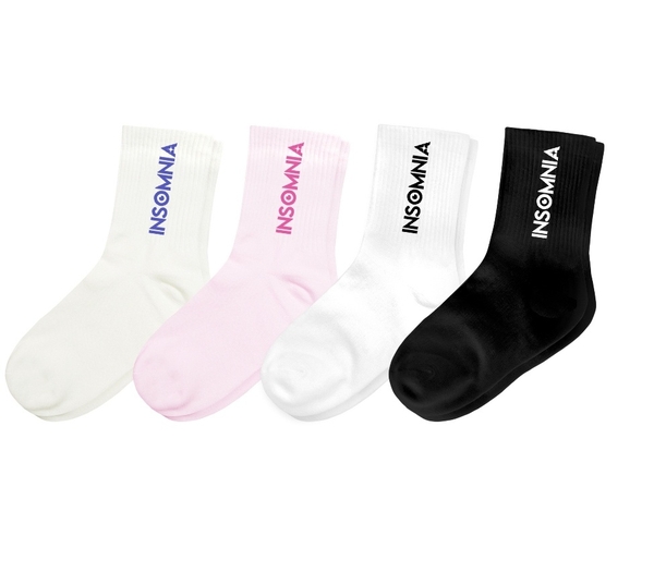 [Quà Tặng] Vớ INSOMNIA Socks Cổ Trung Unisex Local Brand Kem Hồng Đen Trắng