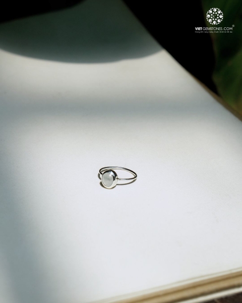 Nhẫn Bạc Jadeite Cẩm Thạch - Kiểu Đơn Giản