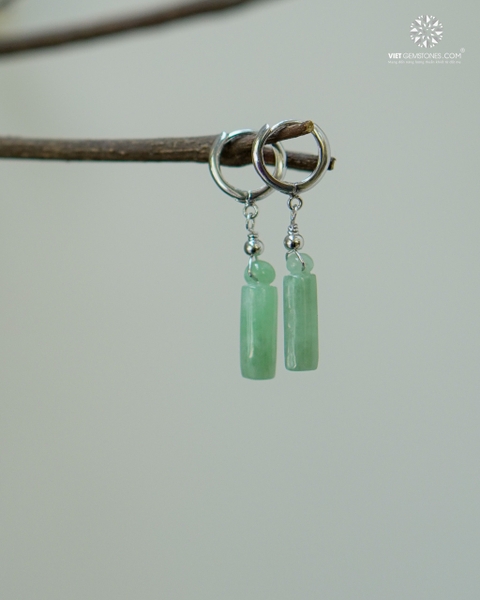 Bông Tai Trụ Ngọc Cẩm Thạch - Jadeite
