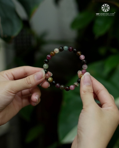 Vòng Tay Tourmaline Đa Sắc 8mm