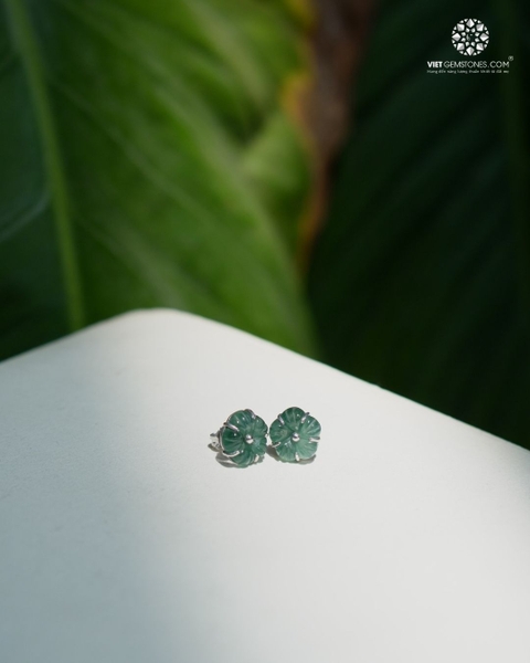 Bông Tai Hoa Lam Ngọc