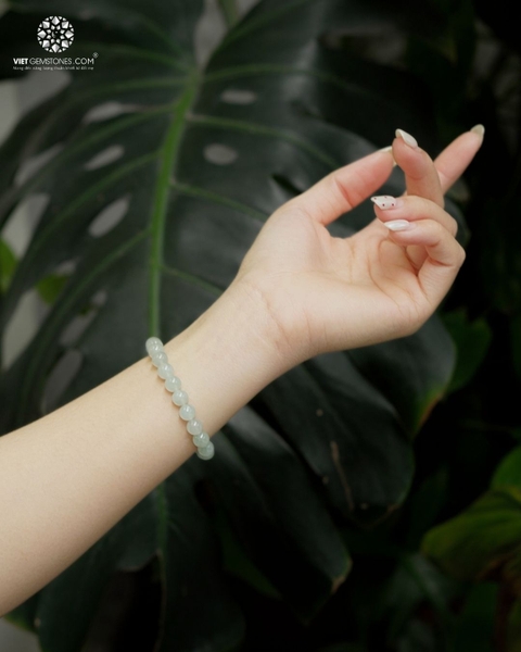 Vòng Tay Cẩm Thạch - Jadeite Nếp Băng 7mm