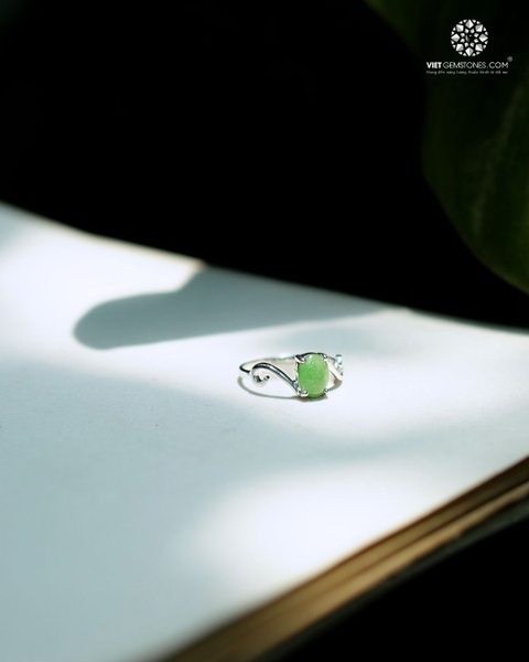 Nhẫn Bạc Jadeite Cẩm Thạch