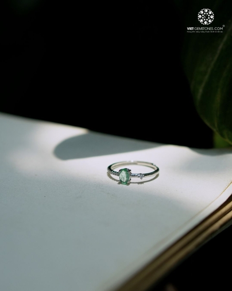 Nhẫn Bạc Emerald Ngọc Lục Bảo Freesize 02