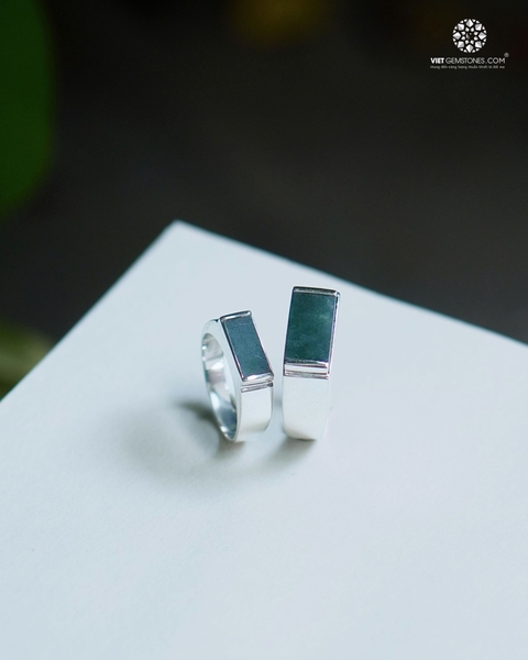 Nhẫn bạc Lam Ngọc kiểu nhẫn nam