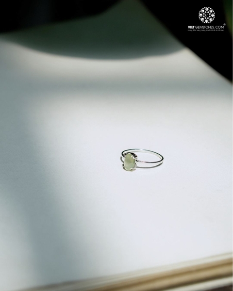 Nhẫn Bạc Jadeite Cẩm Thạch - Kiểu Đơn Giản