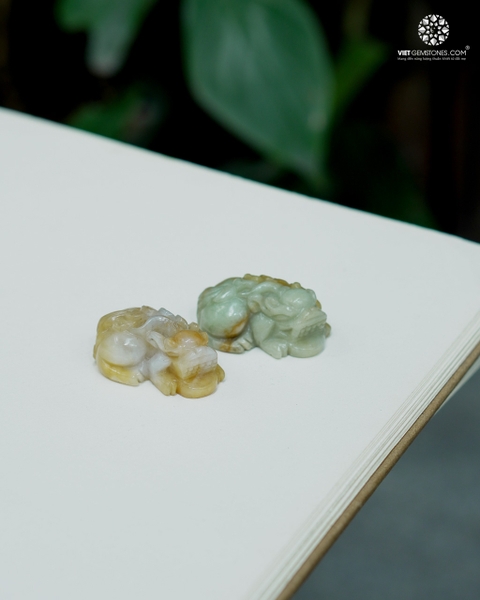 Cặp Tỳ Hưu Cẩm Thạch Hoàng Phỉ