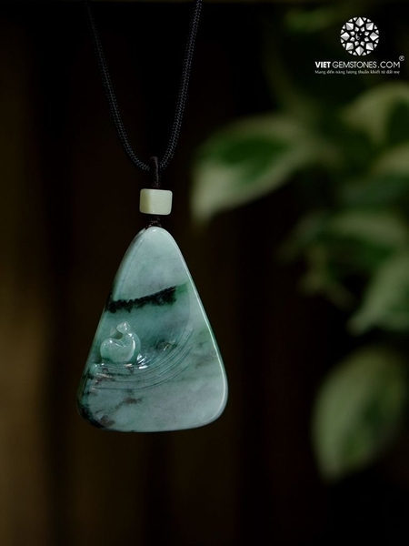 Mặt Dây Chuyền Ngộ Đạo Cẩm Thạch Hoa Bay - Jadeite