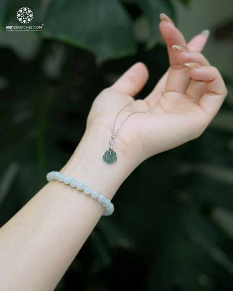 Mặt Dây Chuyền Bông Hoa Lam Ngọc