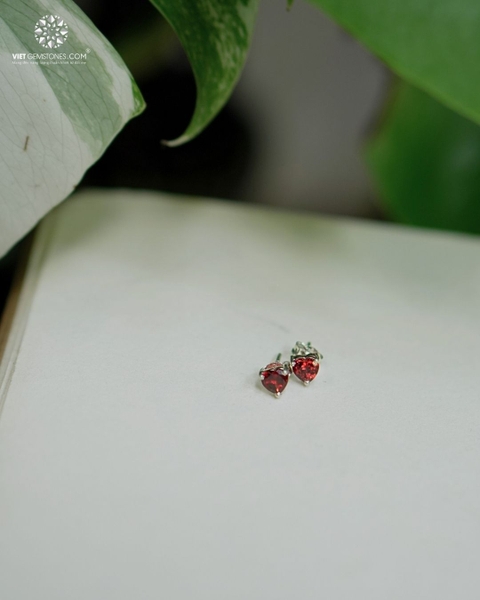 Bông Tai Ngọc Hồng Lựu - Garnet