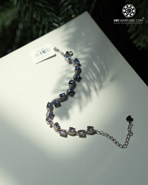 Lắc tay bạc 925 đính đá Tanzanite