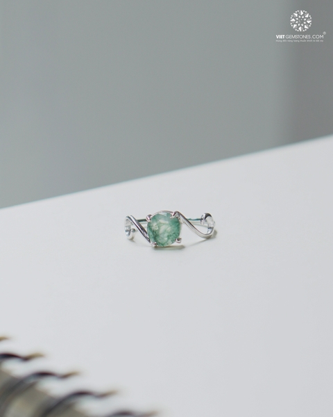 Nhẫn Bạc Băng Ngọc Thủy Tảo - Moss Agate 02