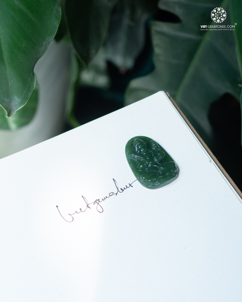 Mặt Dây Chuyền Hư Không Tạng Bồ Tát Ngọc Bích Tuổi Sửu & Dần