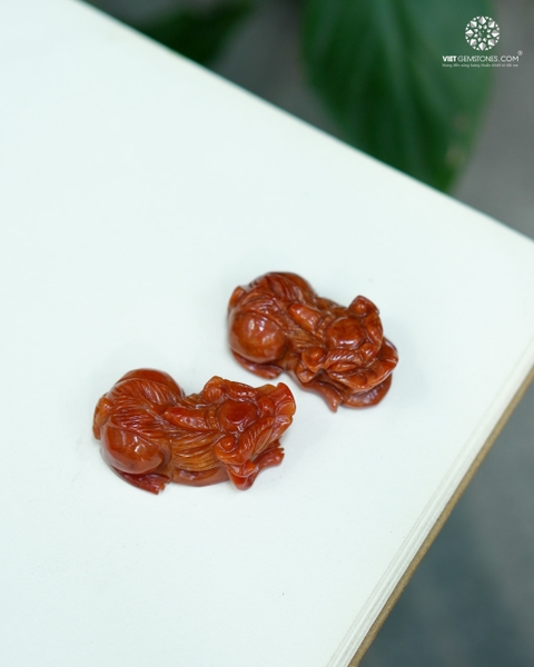 Cặp Tỳ Hưu Cẩm Thạch Huyết