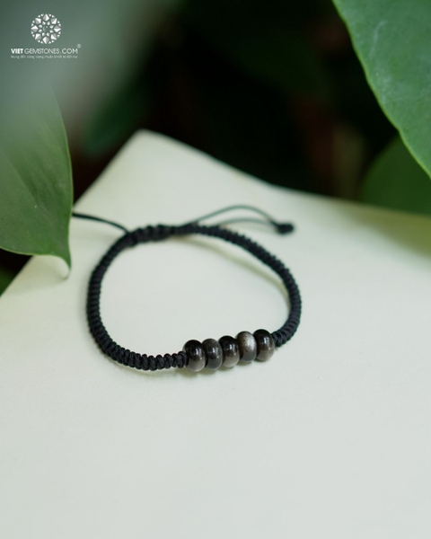 Vòng Tay Ngũ Điếu Rainbow Obsidian