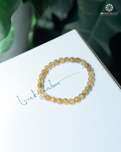 Vòng Tay Đá Thạch Anh Tóc Vàng 7mm