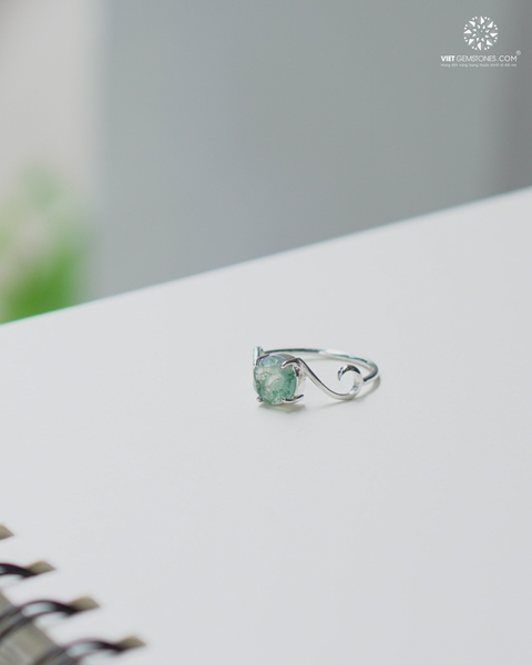 Nhẫn Bạc Băng Ngọc Thủy Tảo - Moss Agate 02