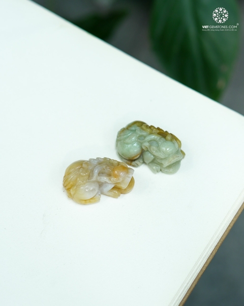 Cặp Tỳ Hưu Cẩm Thạch Hoàng Phỉ