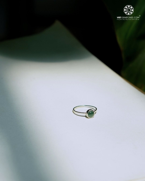 Nhẫn Bạc Jadeite Cẩm Thạch - Kiểu Đơn Giản
