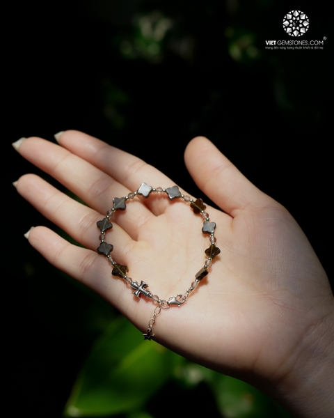 Lắc Tay Mân Côi Rainbow Obsidian