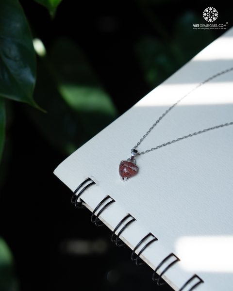 Mặt Dây Chuyền Trái Tim Thạch Anh Ưu Linh (chưa kèm dây đeo)