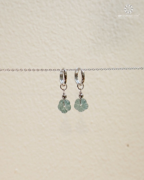 Bông Tai Tòng Teng Hoa Lam Ngọc