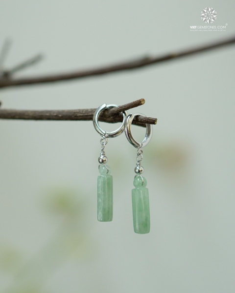 Bông Tai Trụ Ngọc Cẩm Thạch - Jadeite