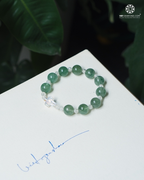 Chuỗi Mân Côi Thạch Anh Dâu Xanh (Aventurine) 10mm