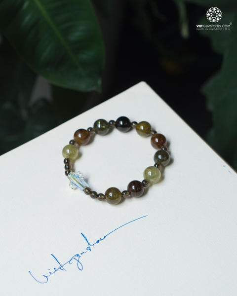 Chuỗi Mân Côi Hồng Lựu Xanh - Andradite Garnet 10mm