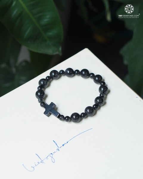 Chuỗi Mân Côi Thạch Anh Tóc Đen 9mm