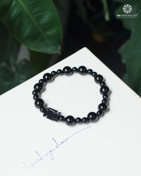 Chuỗi Mân Côi Đá Mã Não Đen 10mm