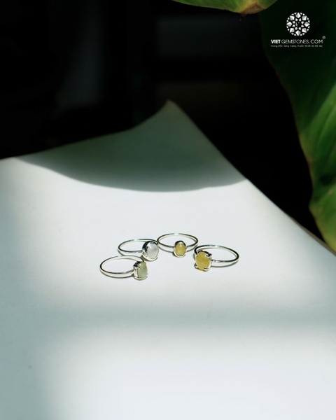 Nhẫn Bạc Jadeite Cẩm Thạch - Kiểu Đơn Giản