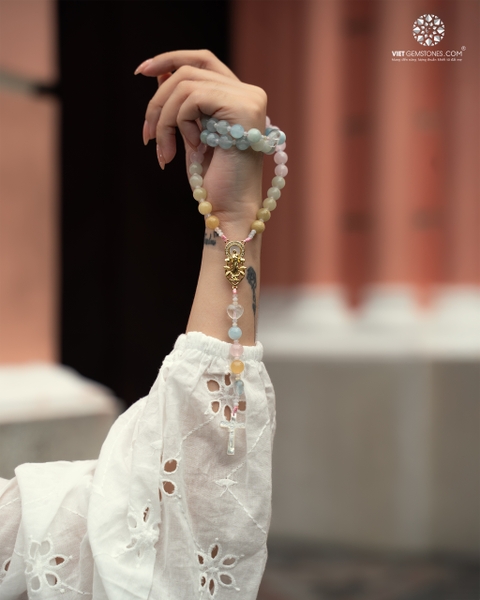Tràng Hạt Mân Côi 50 Kinh Đá Beryl