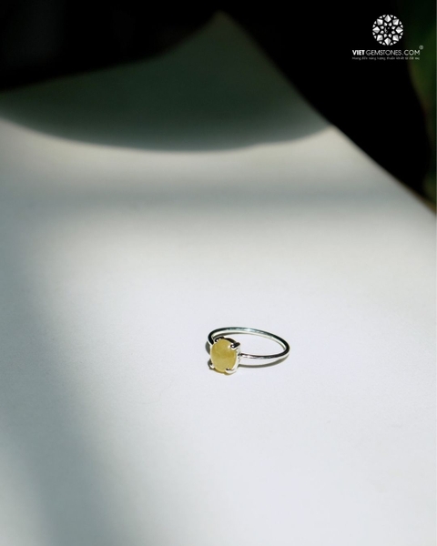 Nhẫn Bạc Jadeite Cẩm Thạch - Kiểu Đơn Giản