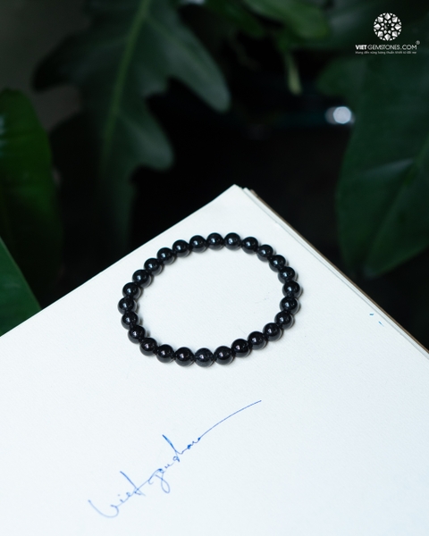 Vòng Tay Đá Thạch Anh Tóc Đen 7mm