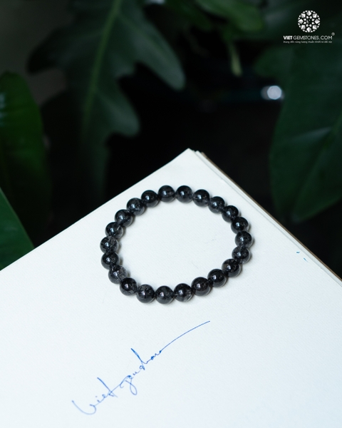 Vòng Tay Đá Thạch Anh Tóc Đen Chuẩn Đẹp 9mm