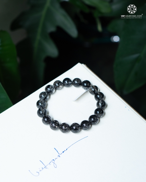 Vòng Tay Thạch Anh Tóc Đen 12mm