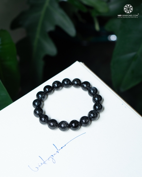 Vòng Tay Đá Thạch Anh Tóc Đen 12mm