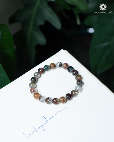 Vòng Tay Thạch Anh Ưu Linh Đa Sắc 9mm