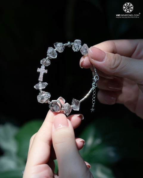 Lắc Tay Mân Côi Herkimer Diamond 01