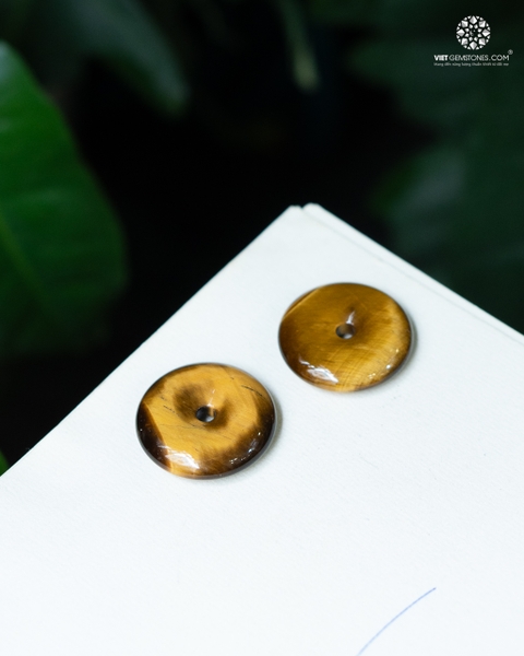 Mặt Dây Chuyền Đồng Điếu Đá Mắt Hổ Vàng