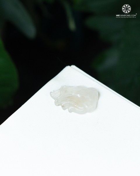 Mặt Dây Chuyền Cửu Vỹ Hồ Ly Thạch Anh Trắng